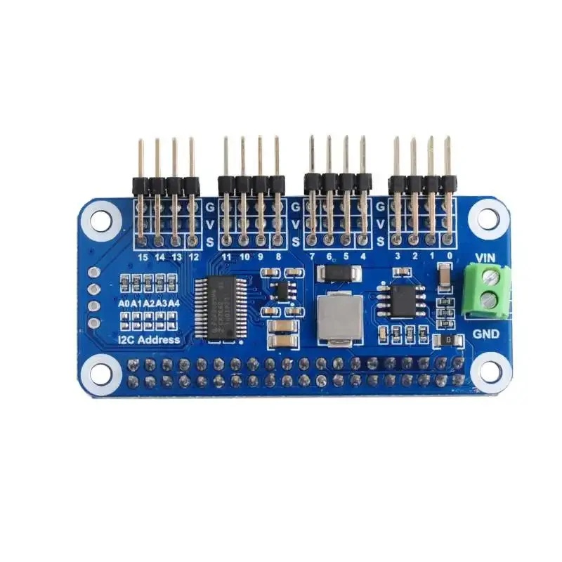 Raspberry Pi Zero - Moduł sterownika serwomechanizmów PWM 16-kanałowy, płytka