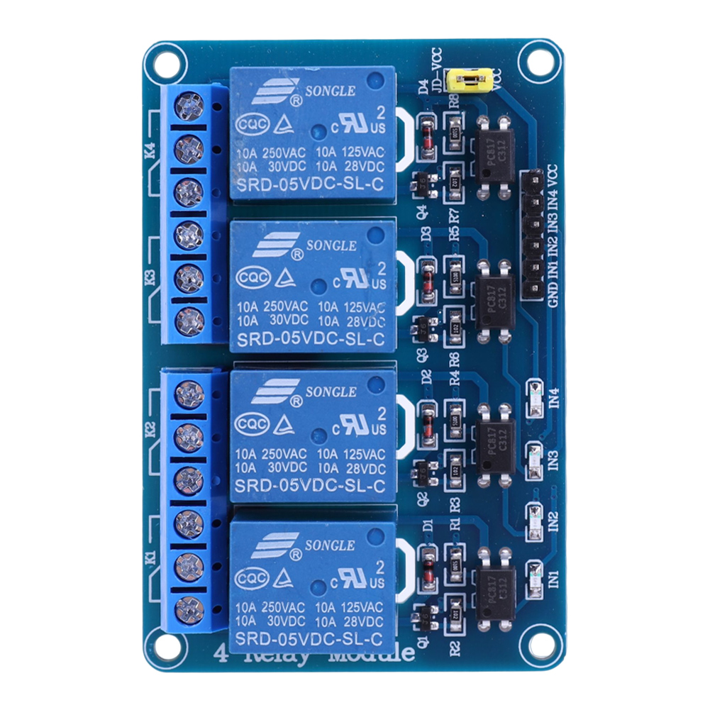 Płytka przekaźnikowa 5V 12V 4- – Relay Module 5V recenzja i cena