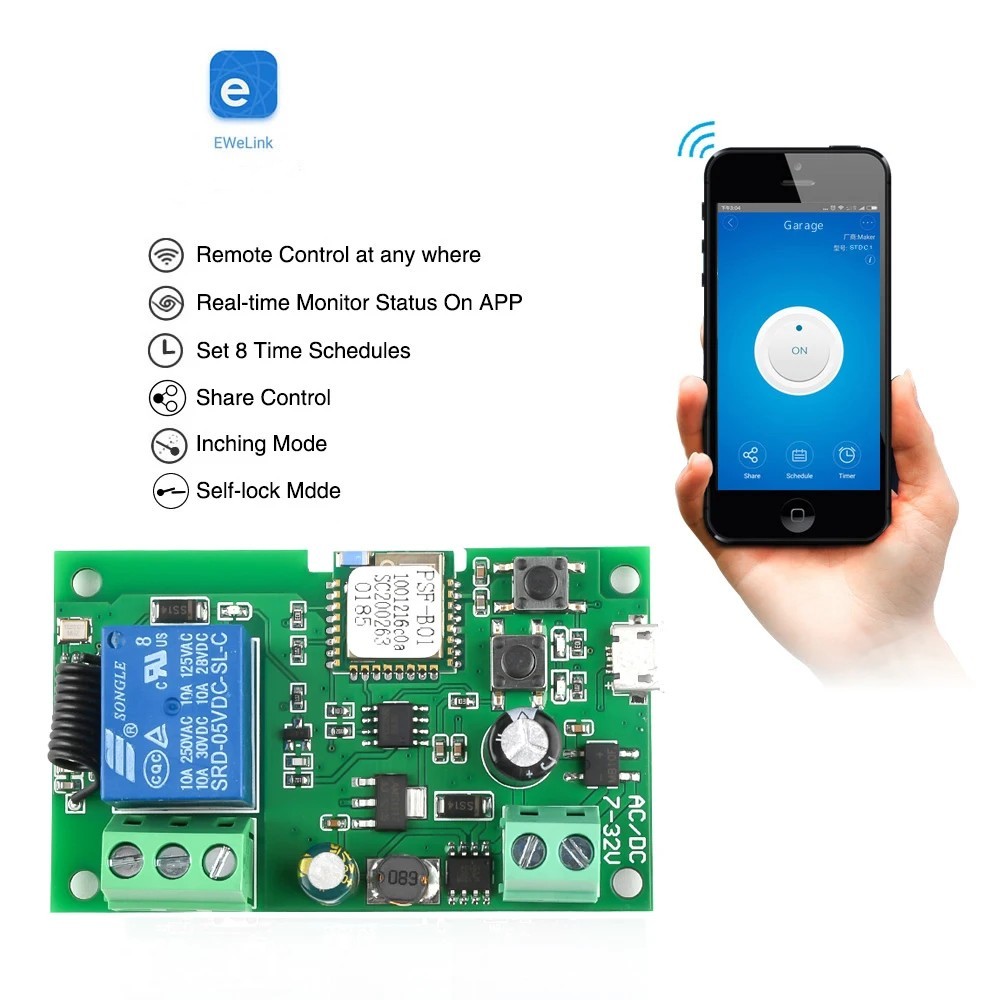 Ewelink AC/DC 5V 7V-32V 1-kana – Relay Module 5V recenzja i cena